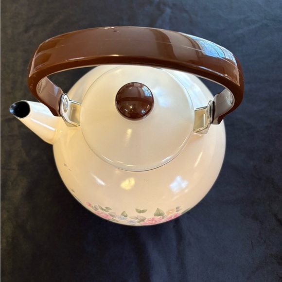 Vintage Metal Teapot It Is A Pfaltzgraff Rose  Pattern - Picture 2 of 10